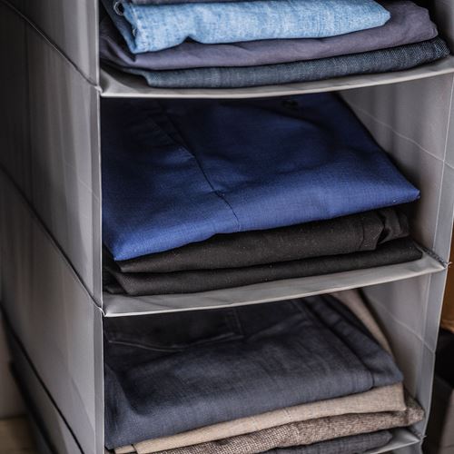 IKEA - SKUBB, storage with compartments, dark grey, 35x45x125 cm