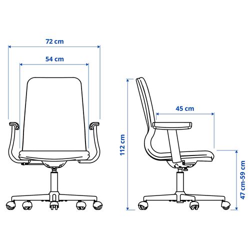 IKEA - MULLFJALLET, çalışma sandalyesi, naggen koyu gri