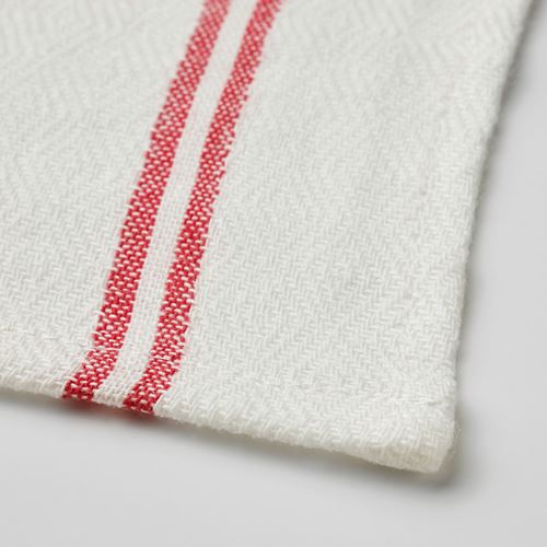 IKEA - HILDEGUN, tea towel, white/red, 45x60 cm