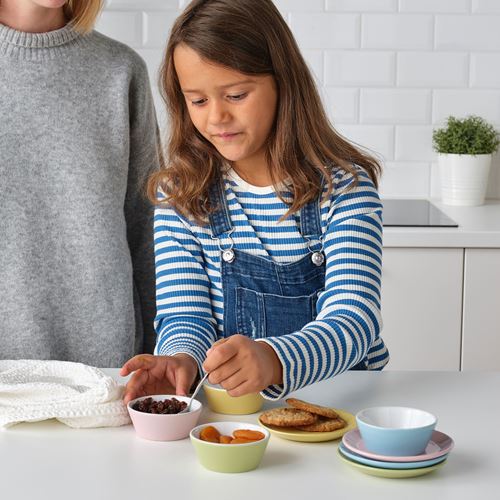 IKEA - DUKTIG, plate set toy, multicolour