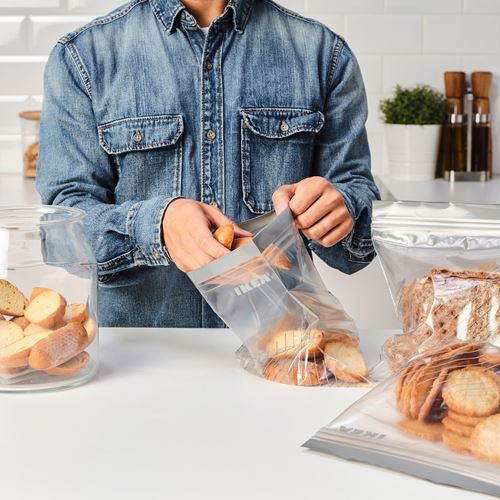 IKEA - ISTAD, kilitlenebilir buzdolabı poşeti, gri-beyaz, 2,5 lt ve 1,2 lt