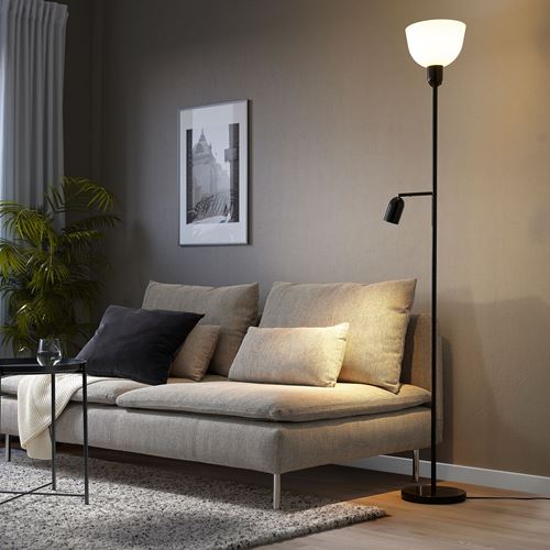 IKEA - HEKTOGRAM, yer lambası, siyah-beyaz