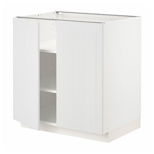 IKEA - METOD, base cabinet with doors, STENSUND white, 80x60 cm