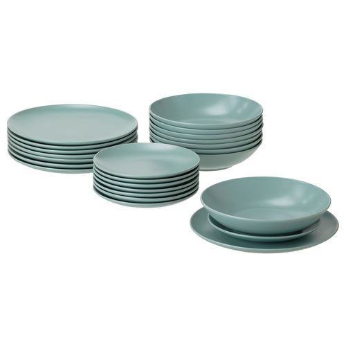 IKEA - FARGKLAR, set of serveware, matte light turquoise