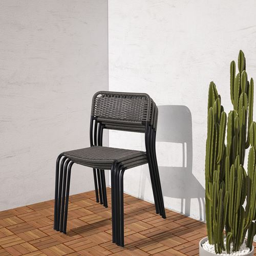 IKEA - VIHOLMEN, sandalye, koyu gri