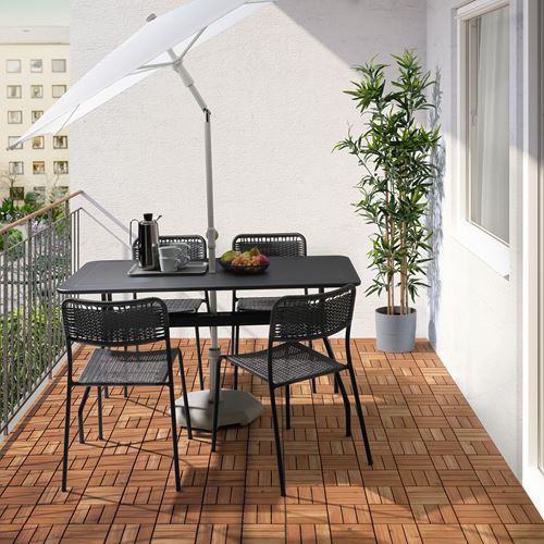 VIHOLMEN dark grey table and chair set - 49413527 | IKEA