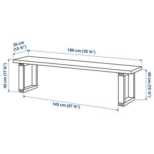 IKEA - MÖRBYLANGA, bank, meşe kaplama-kahverengi, 180 cm