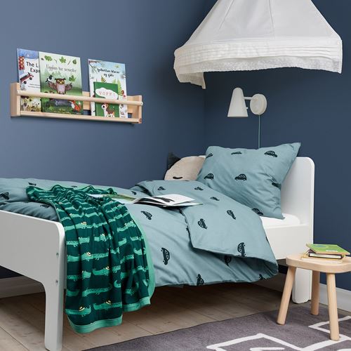 IKEA - BARNDRÖM, single quilt cover and pillowcase, blue, 150x200/50x60 cm