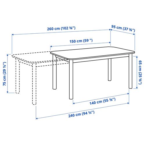 IKEA - STRANDTORP/TOBIAS, yemek masası takımı, beyaz-şeffaf, 4 sandalyeli