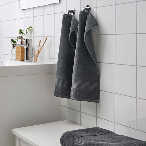 IKEA - FREDRIKSJÖN, hand towel, dark grey, 30x50 cm