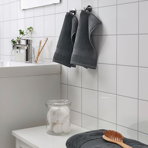 IKEA - FREDRIKSJÖN, hand towel, dark grey, 30x30 cm