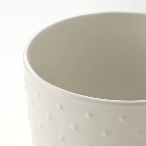 IKEA - SESAMFRÖN, stoneware plant pot, off white, 12 cm