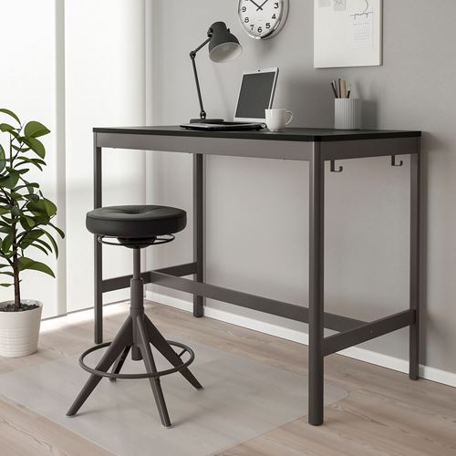 IKEA - IDASEN, desk, black/dark grey, 140x70x105 cm