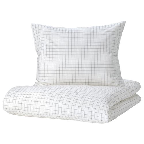 IKEA - VANKRETS, kids' bedding set, white/yellow, 150x200/50x60 cm