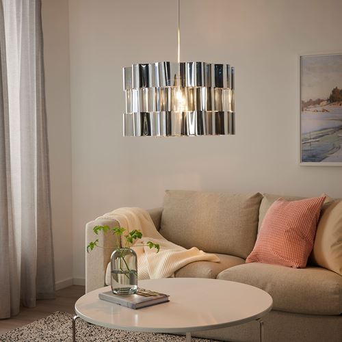 IKEA - ALVSTARR/HEMMA, pendant lamp, chrome effect-white