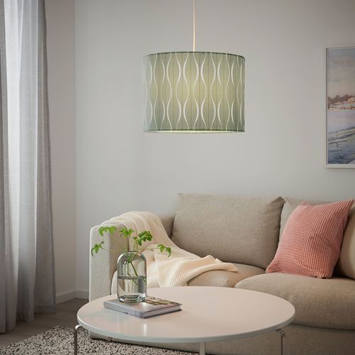 IKEA - LÖKNAS/HEMMA, sarkıt lamba, mavi-beyaz, 42 cm