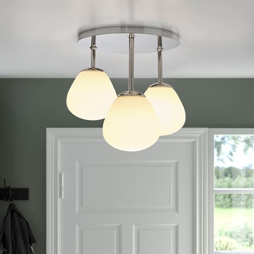 IKEA - DEJSA, LED ceiling lamp, white/chrome-plated