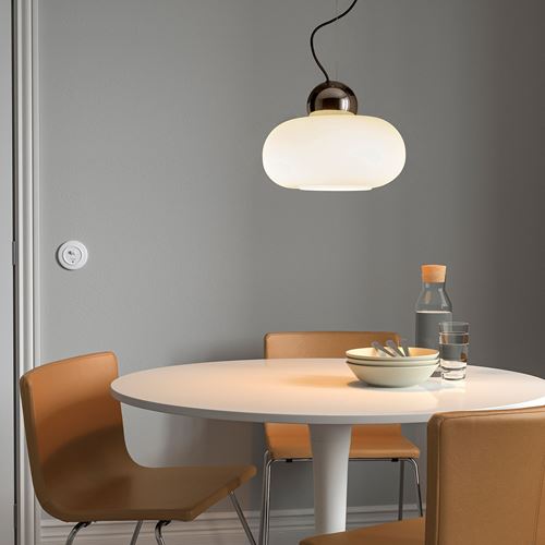 IKEA - DEJSA, pendant lamp, white/chrome-plated