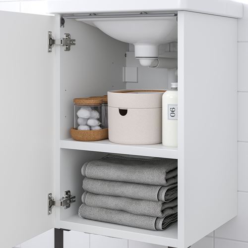 IKEA - ENHET/TVALLEN, bathroom furniture set, white/anthracite, 44x43x87 cm