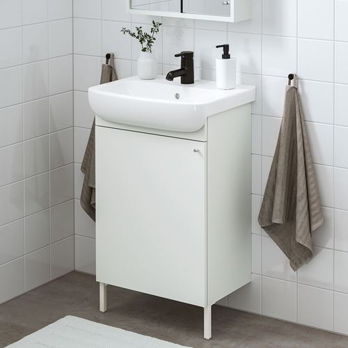 IKEA - NYSJÖN/BJÖRKAN, lavabo dolabı kombinasyonu, beyaz, 54x40x98 cm