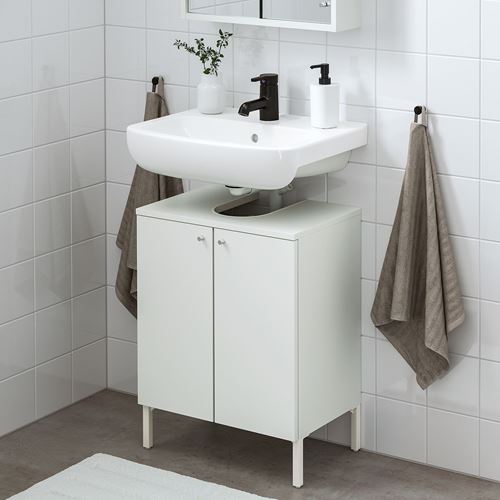 IKEA - NYSJÖN/BJÖRKAN, lavabo dolabı kombinasyonu, beyaz, 54x40x80 cm