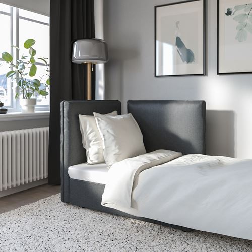 IKEA - VALLENTUNA, seating unit with bed, hillared dark grey