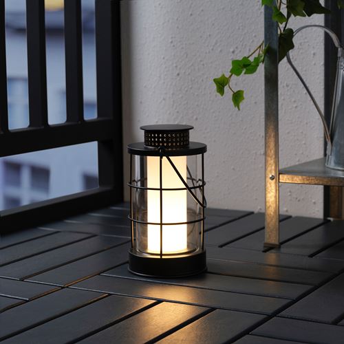IKEA - STRALA, LED'li fener, siyah, 11x20 cm