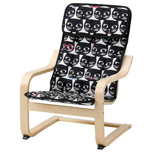 IKEA - POANG, children's armchair, black-white