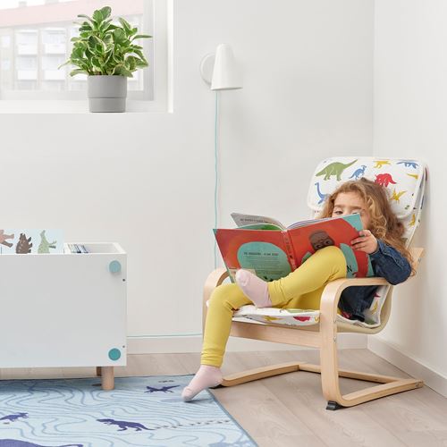 IKEA - POANG, children's armchair, medskog multicolour/birch