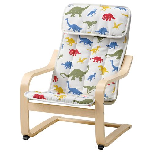 IKEA - POANG, children's armchair, medskog multicolour/birch