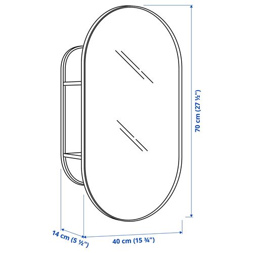 IKEA - LINDBYN, wall mirror, black, 40x70 cm