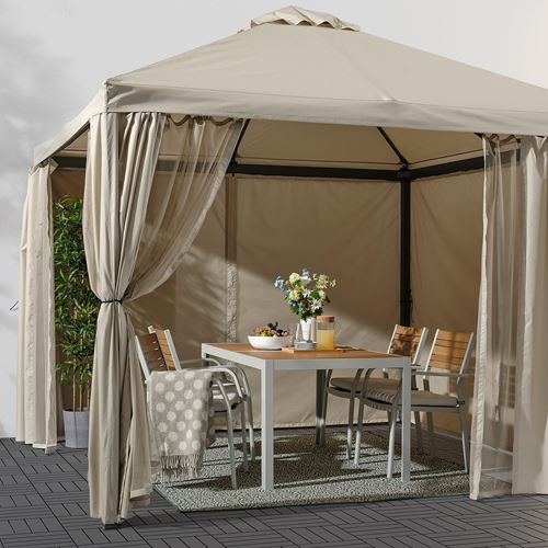 IKEA - HIMMELSÖ, gazebo, dark grey/beige