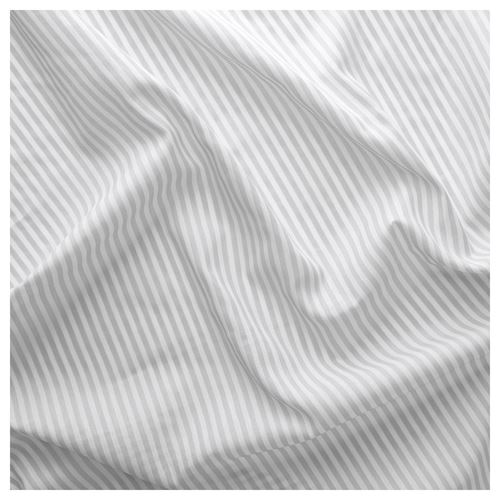 IKEA - BYMOTT, background curtain, 1 pair, white/light grey striped, 120x300 cm