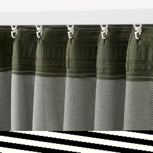 IKEA - TIBAST, blackout curtain, 1 pair, dark green, 145x300 cm