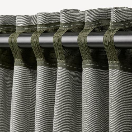 IKEA - TIBAST, blackout curtain, 1 pair, dark green, 145x300 cm