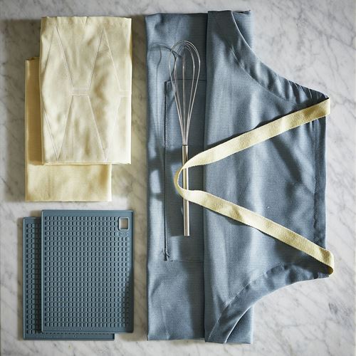 IKEA - SANDVIVA, apron for kitchen, blue, 69x85 cm