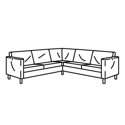 IKEA - PARUP, 4'lü köşe kanepe iskeleti, renksiz