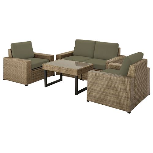 IKEA - SOLLERÖN, garden conversation set, brown