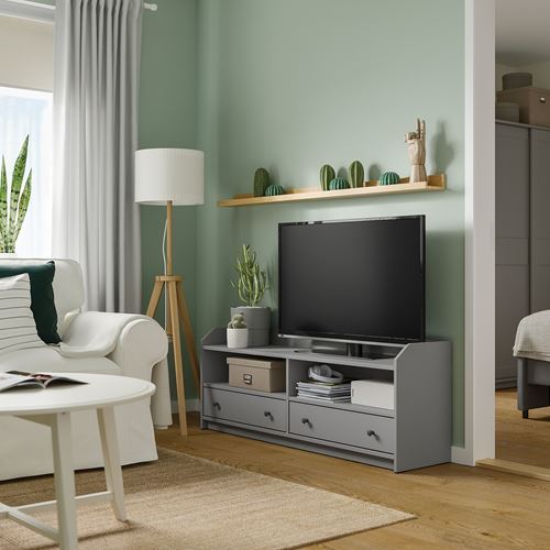 IKEA - HAUGA, tv bench, grey, 138x36x54 cm