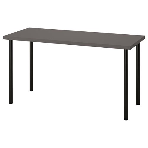 IKEA - LAGKAPTEN/ADILS, desk, dark grey/black, 140x60 cm