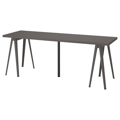IKEA - LAGKAPTEN/NARSPEL, desk, dark grey/black, 200x60 cm