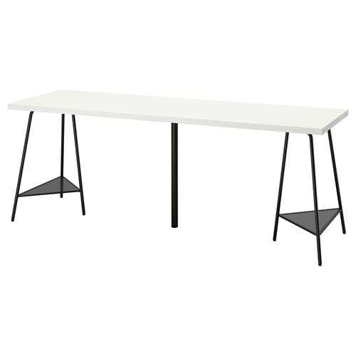 IKEA - LAGKAPTEN/TILLSLAG, desk, white/black, 200x60 cm