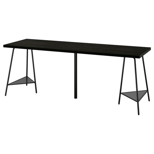 IKEA - LAGKAPTEN/TILLSLAG, desk, black-brown/black, 200x60 cm