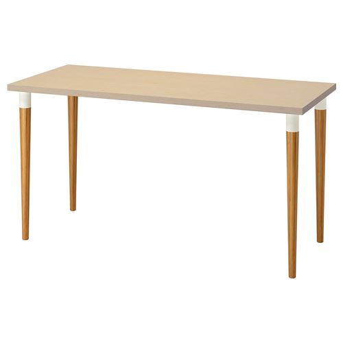 IKEA - MALSKYTT/HILVER, desk, birch, 140x60 cm