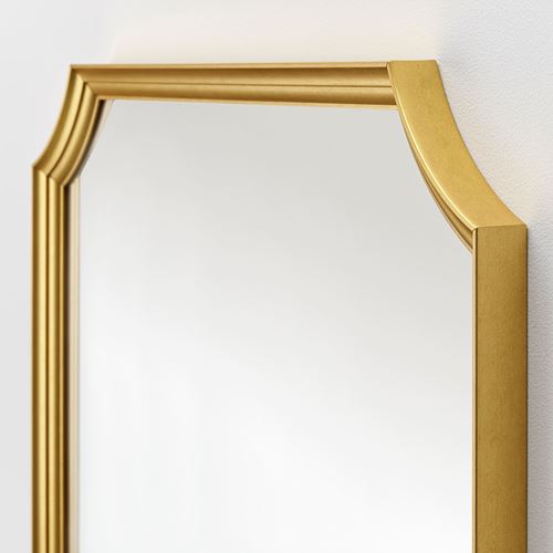 IKEA - SVANSELE, wall mirror, golden colour, 78x78 cm