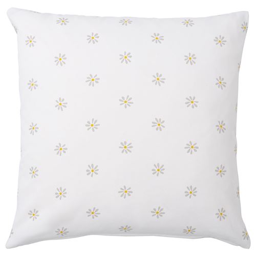 IKEA - NATTSLANDA, lace pillow cover, grey/white, 50x50 cm