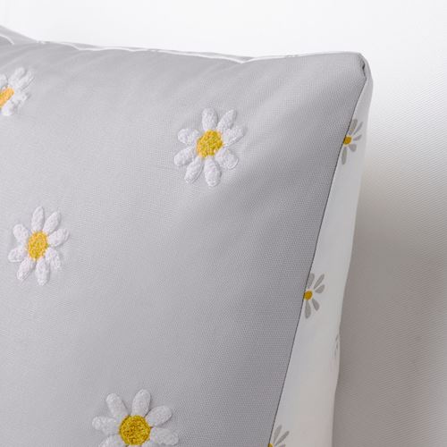 IKEA - NATTSLANDA, lace pillow cover, grey/white, 50x50 cm