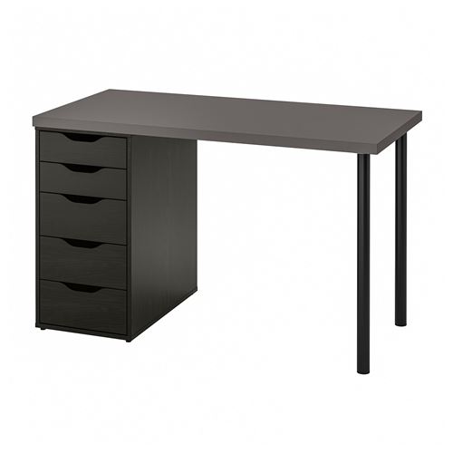 IKEA - ALEX, desk, dark grey- black brown, 120x60 cm