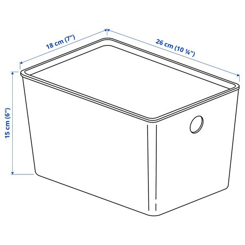 IKEA - KUGGIS, box with lid, white, 18x26x15 cm