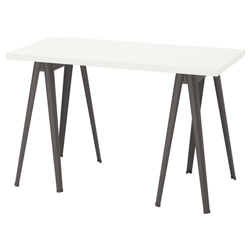 IKEA - LAGKAPTEN/NARSPEL, desk, white/dark grey, 120x60 cm